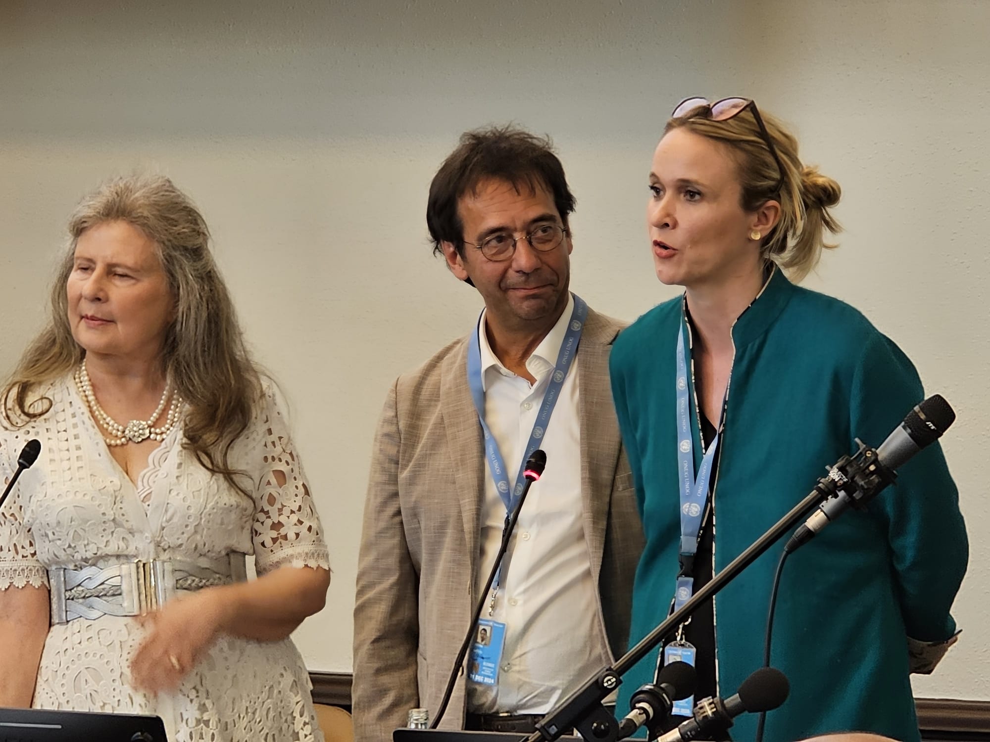 The three convenors, Sofia Stril-Rever (Be the Love), Ignacio Packer and Sarah Noble (both Caux Initiatives of Change Foundation)